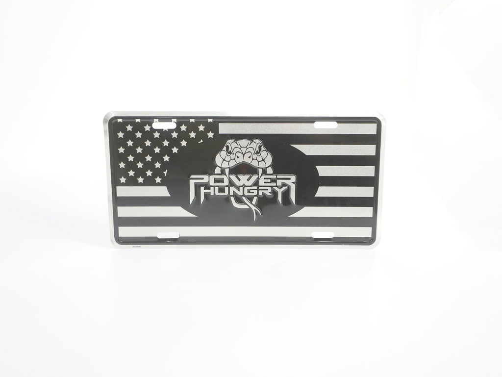 Power Hungry Flag Front Plate – Embossed