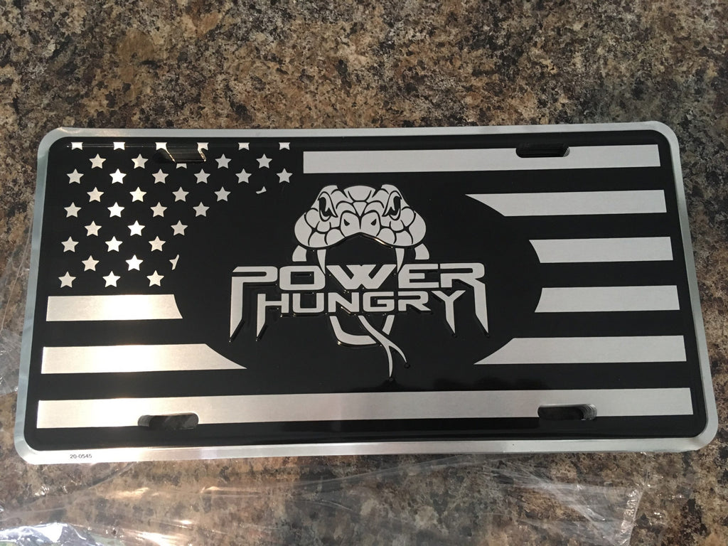 Power Hungry Flag Front Plate – Embossed