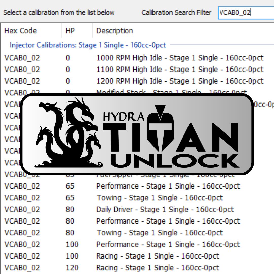 Titan Unlock – Modified Injector Tunes for the Hydra Chip – Up To 100% Over Nozzles