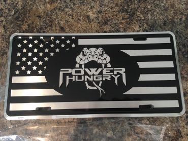 Power Hungry Flag Front Plate – Embossed
